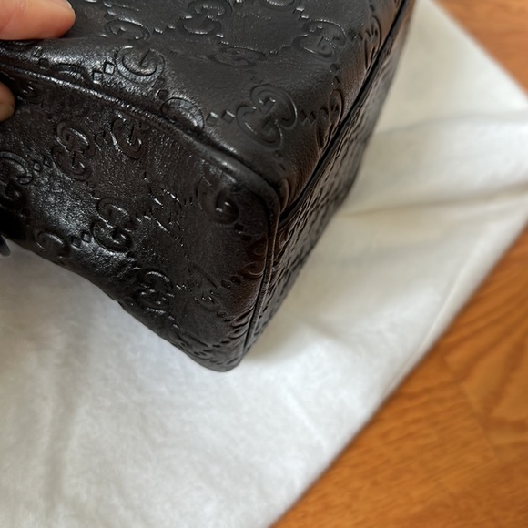 Gucci double handle Authentic leather GG print bag - Picture 8 of 9